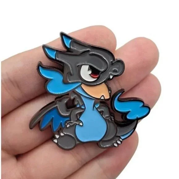 Toon Shiny Charizard Enamel Pin - Vibrant Pokemon Inspired Collectible - Picture 4 of 6